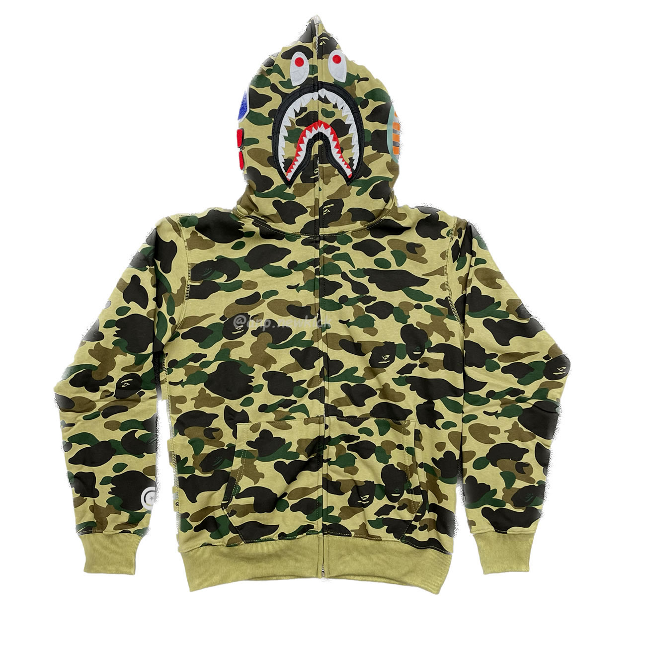 Bape Ladies 1st Camo Boa Shark Hoodie Green (1) - newkick.app